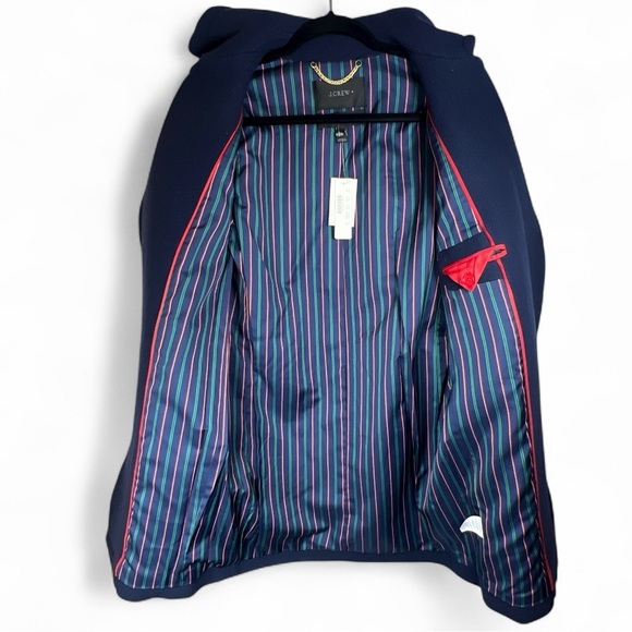NEW J.CREW ZIPPED COAT IN STADIUM-CLOTH DARK NAVY GOLD ZIPPER MSRP$ 365 SIZE 000 - Picture 5 of 8